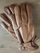 Guanti in Vera Pelle Vintage Marroni Imbottiti in Lana Guanti Da Uomo ,Tg M