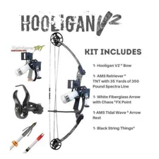 AMS BOWFISHING Hooligan V2 RIGHT HAND Complete Bow Fishing Kit B825-RH