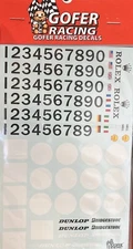 Gofer Racing 11009 x 1/24-1/25 Racing Sport Car Numbers & Logos decals
