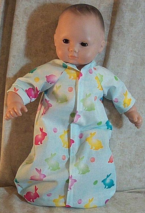 Doll Clothes Baby Made 2 Fit American Girl Boy 15" Sleeper Sack Pink Blue Bunny