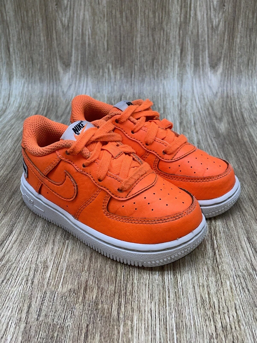 Nike Air Force 1 Low 07 LV8 “Just Do It”Sz 7C Kids AV6141-800 Preowned  Orange