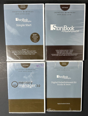 Creative Memories 4 CD sets -StoryBook Creator Plus, and three others - see desc
