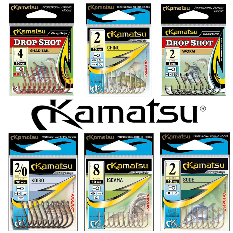 KAMATSU ANGELHAKEN LOSE, VERSCH. MODELLE & FARBEN & FORMEN, FISHING HOOKS, HAKEN
