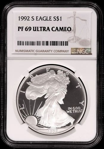 1992-S American Silver Eagle $1 NGC PF 69 Ultra Cameo