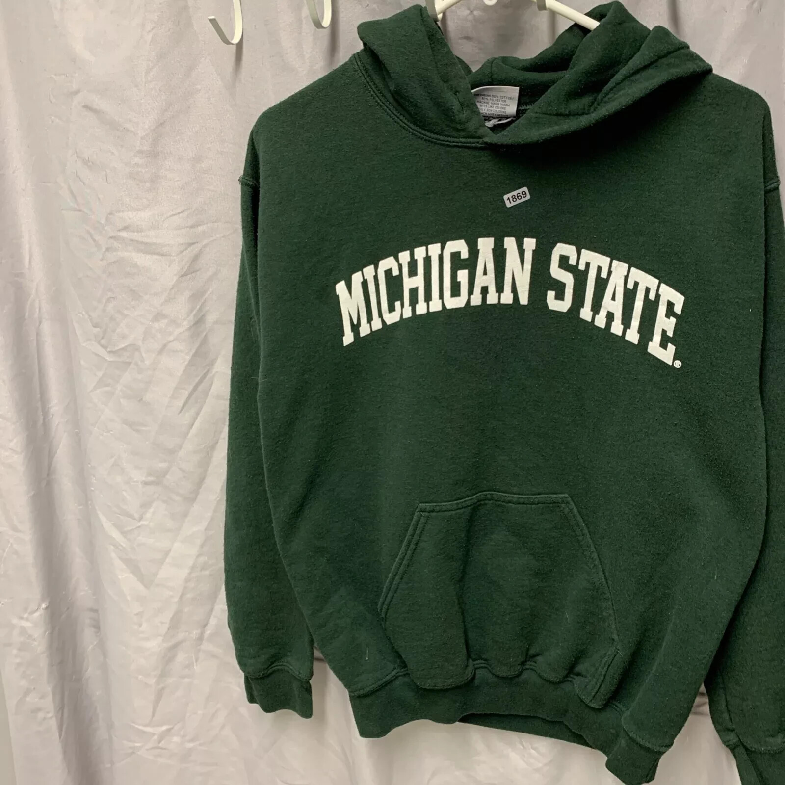 Michigan State Hoodie Adult Small Green Long Sleeve MV Spot Men's College Y2K