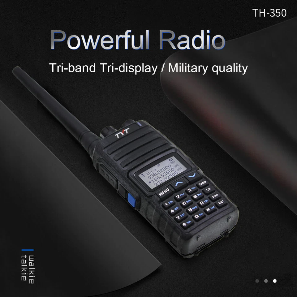 TYT TH-350 Tri-brand Tri-Standby Walkie Talkie VHF UHF 136-174 220-260 400-480MH - Image 3 of 4