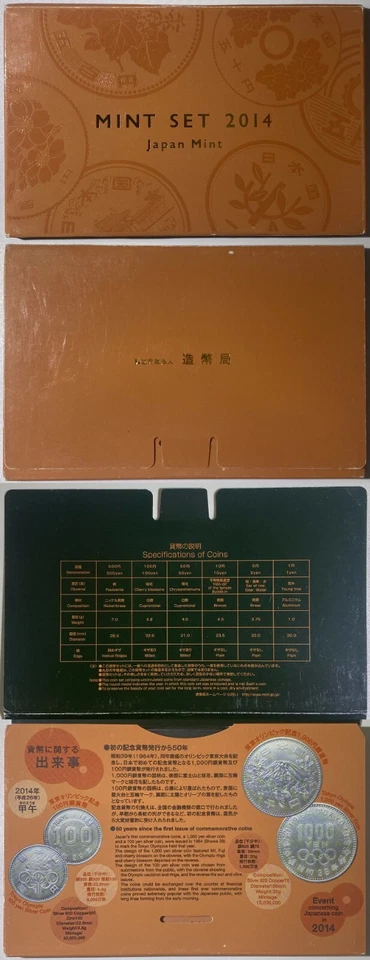 Japan 2014 Official 6 Coins Mint Bureau Set + Year of Horse Bronze Medal MS332 - Image 2 of 3