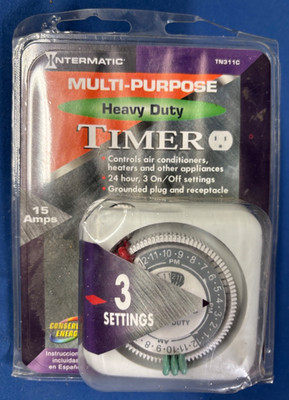 Intermatic TN311c Multi-Purpose Heavy Duty 3 Setting 15 Amp Timer Grounded New