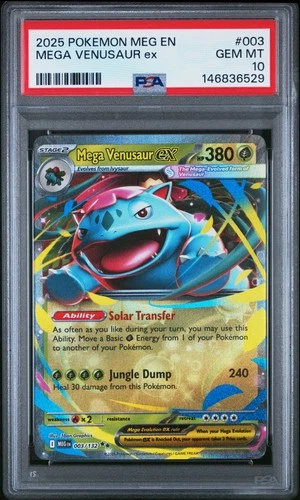 2025 POKEMON MEG EN-MEGA EVOLUTION #003 MEGA VENUSAUR EX PSA 10