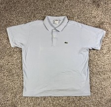 Lacoste Polo Shirt Mens Size 8 XXL Light Blue 100 Cotton Crocodile Logo FA8713