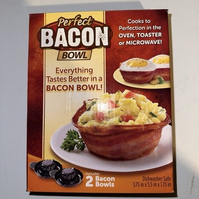 As Seen On TV Perfect Bacon Bowl 2 Bowls Included Dishwasher Safe New in Box