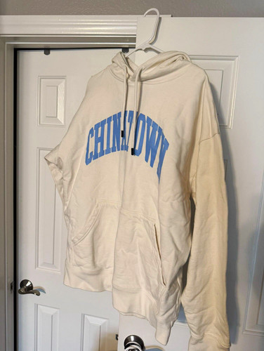 Chinatown Market Beige Graphic Logo Pullover Hoodie Fleece Cotton Pockets XL