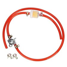 Inline Fuel Petcock Gasoline Filter Tubing Set with Clamps for 50cc 70cc 110cc
