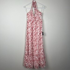 Lulus My Love Story Ivory Floral Print Tie-Back Maxi Dress Size XS, NWT
