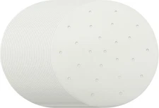 100 Pack 10 Inch Bamboo Steamer Liner - Round Air Fryer Parchment Paper with Hol