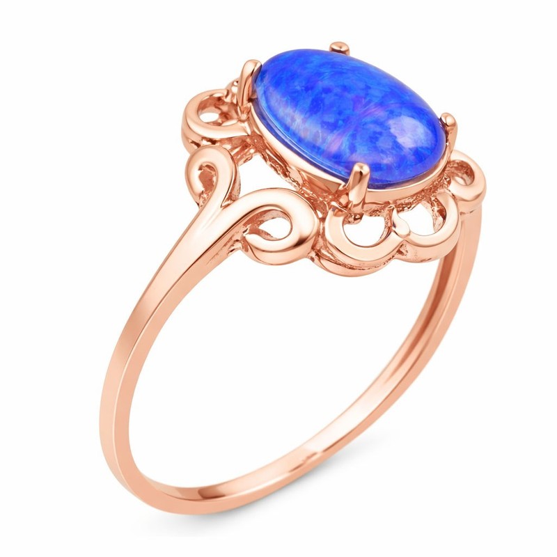 GENUINE 1.07 Cts BLUE OPAL RING 10K SOLID GOLD - Made in USA - FREE APPRAISAL