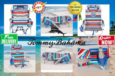 BEST EVER Tommy Bahama 3 in 1 Rucksack, 5 Positionen Strandkorb, Handtuchhalter ROT