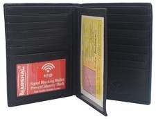RFID Blocking Bifold Hipster Multi Credit Card ID Holder Wallet Leather Black