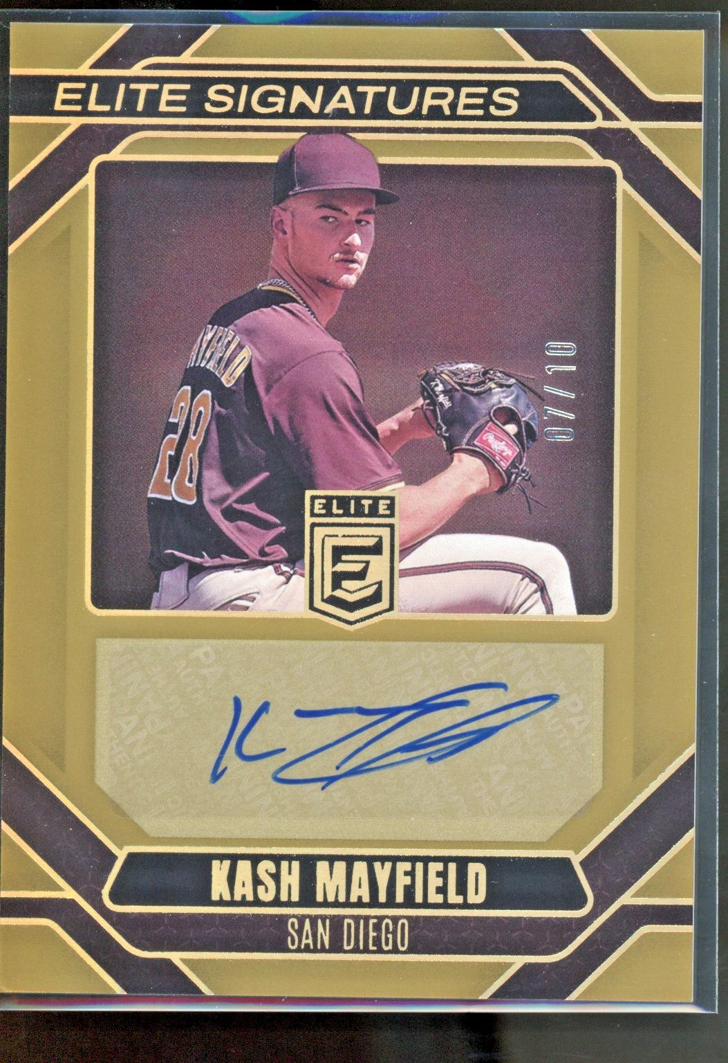2026 Panini Donruss Elite Kash Mayfield Elite Signatures Gold Auto /10 #ES-KM