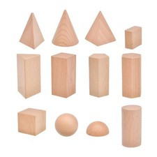 12 x 3D-Formen, geometrische Körper, geometrische Blöcke, Set für Jungen und