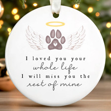 Pet Memorial Ceramic Ornament Dog Cat Remembrance Sympathy Gift Christmas Decor