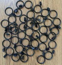 40 Pack Curtain Rings with Clips 1.5" Drapery Rings for Rods up to 1.2"