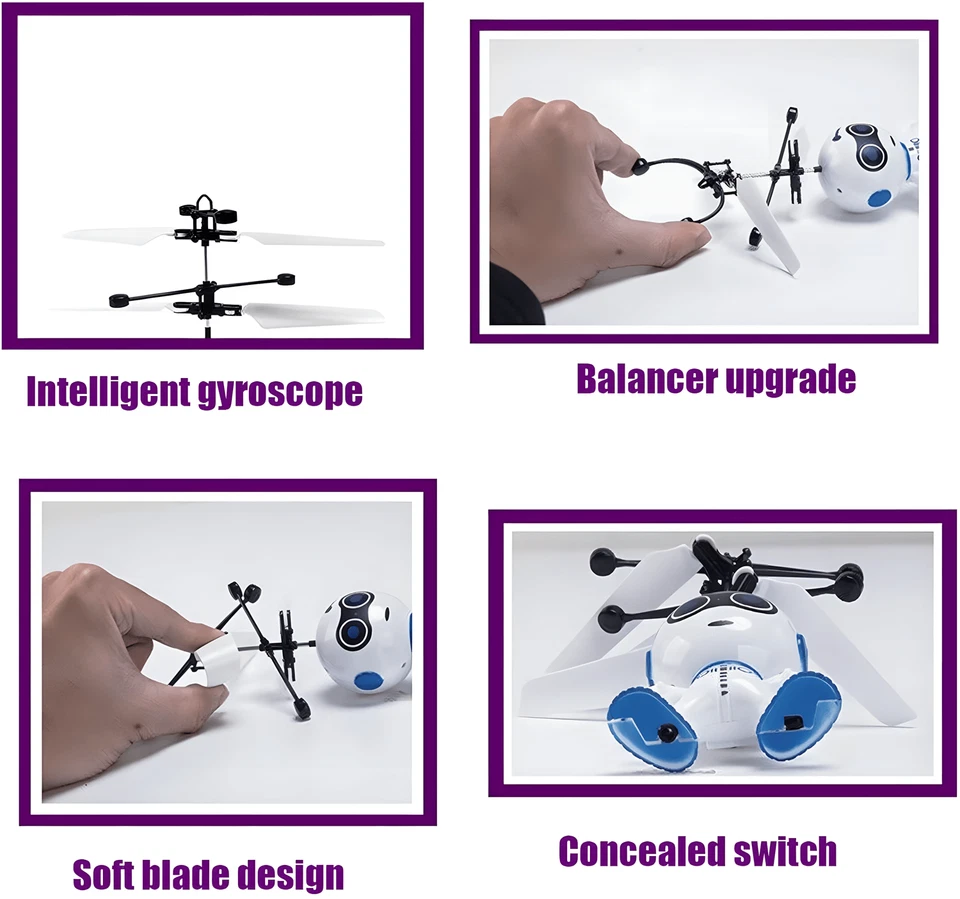Robot Volador Juguete con Control Remoto, Recargable Inducción RC Drone-ENVÍO EE. UU. Foto 4 de 4