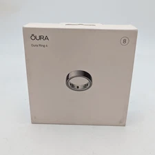 Oura Ring 4 Silver Size 8 Smart Health Tracker Water Resistant 4.2 Grams