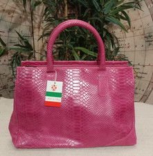 Maxi Hobo Tasche Damen Mädchen ECHT LEDER rosa fuchsia Kokosdruck Hand Schulter