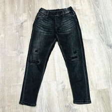 Zara Boys Slim Fit Distressed Pockets black Jeans Pants Size 13-14 grunge rock
