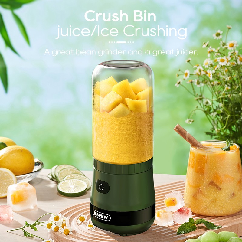 HiBREW G2 Portable Grinder & Blender for Camping/Journey, 2000mAh Battery,3-in-1