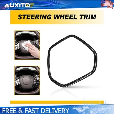 2PCS Carbon Fiber Steering Wheel Frame Trim Cover For Corvette C8 2020-2025 US