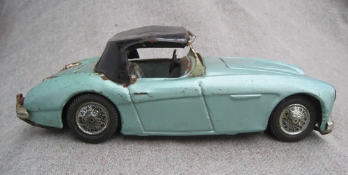 VINTAGE JAPAN 1950s-1960s BANDAI TIN FRICTION AUSTIN HEALEY TOY CAR - AS-IS