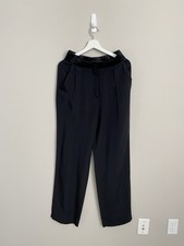 Escada Women's Dress Pants Silk Black Wide Leg High Rise 38 Made In Germany
