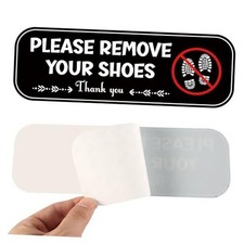 2pcs Acrylic No Shoes Sign - Take Your Shoes Off Sign for Front Door, Offices,