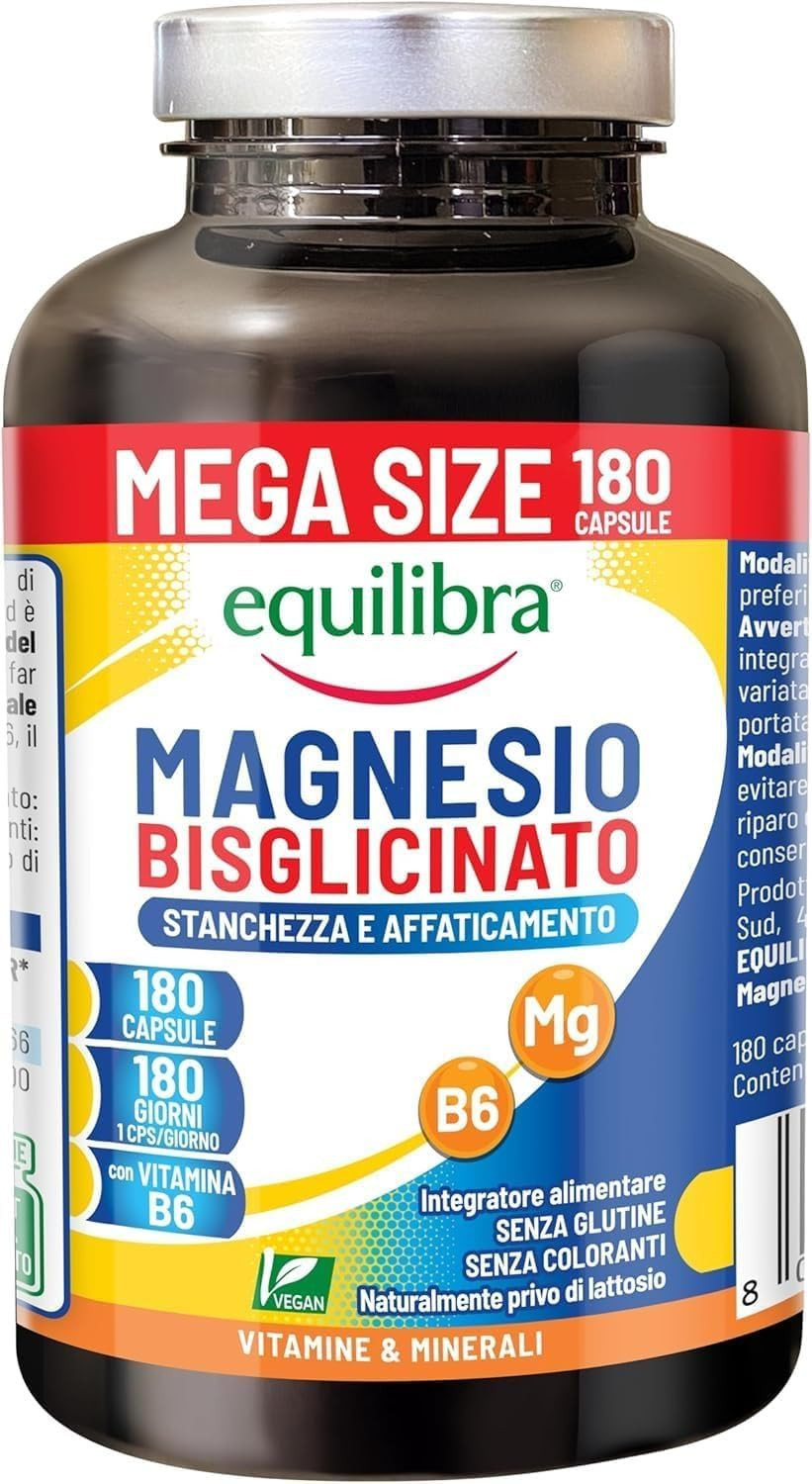 Magnesio Bisglicinato Equilibra 250mg 180cps - Integratore Recupero Muscolare