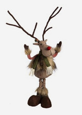 Plow  Hearth 24.5  Posable Christmas Holiday Fabric Reindeer