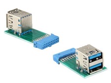 USB3 Adapter 19 Pins To 2x USB3 - USB 3.0 A Female