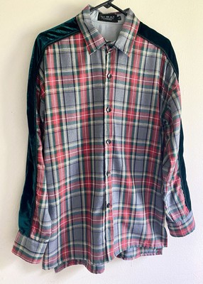 Get Me Fly Luxury Streetwear Downtown Toronto Velvet Striped Button Up Shirt XLG