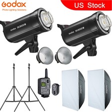 2X GODOX SK300II-V 300Ws Studio Strobe Flash XT-16 Trigger 60 90cm Softbox Stand