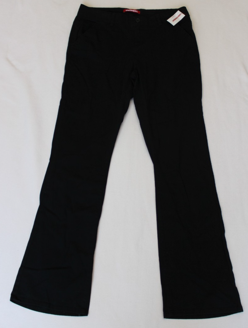 NWT UnionBay Women's Heather Pants Juniors Size 13 Black Bootcut Wide Leg Flared
