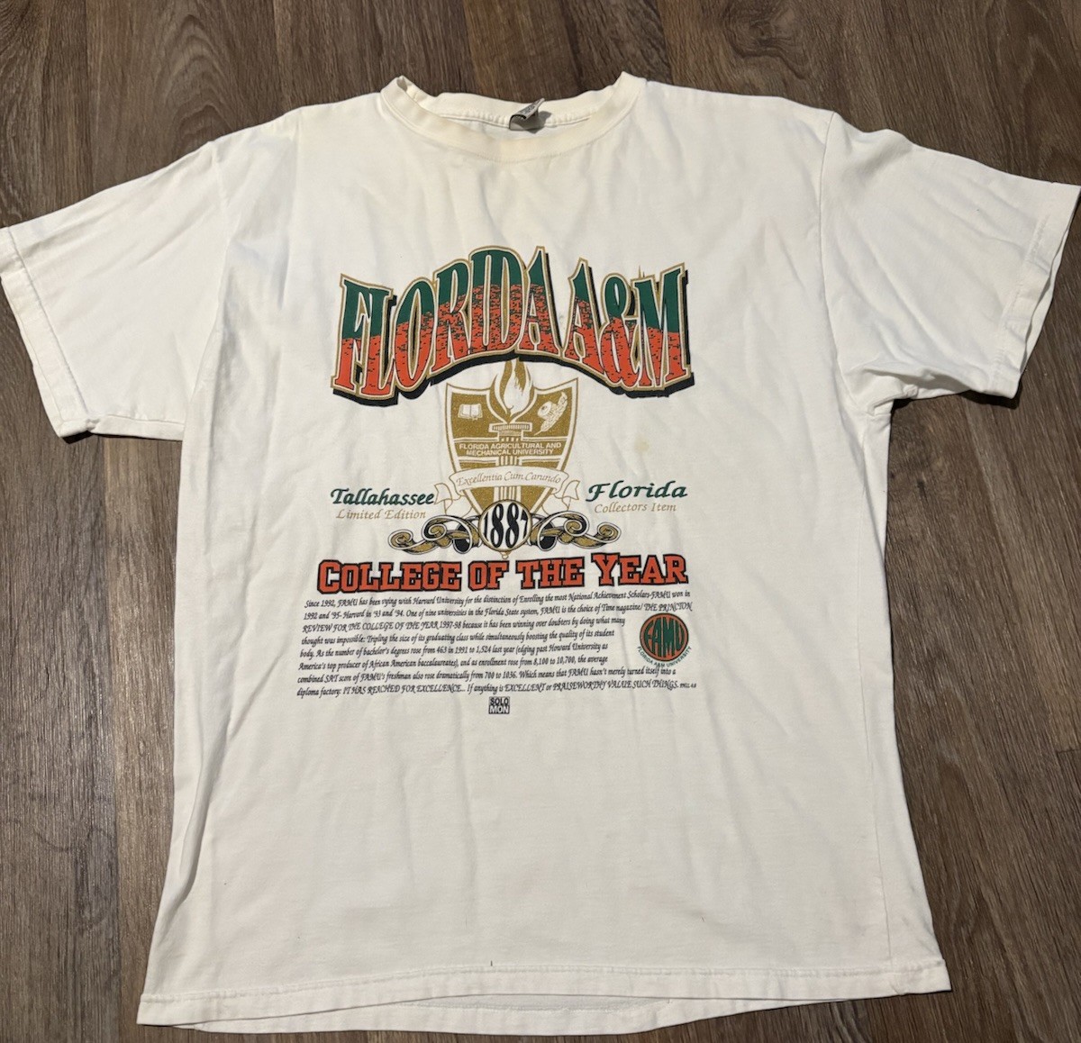 Vintage Y2K Florida A&M Rattlers Shirt Sz XL White College Football FAMU Tee