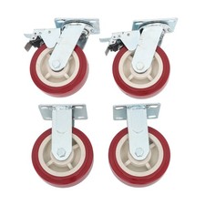 4 Pack 6" 2" Heavy Duty Swivel Caster Wheels 2 With Brakes, 2 Without Brakes