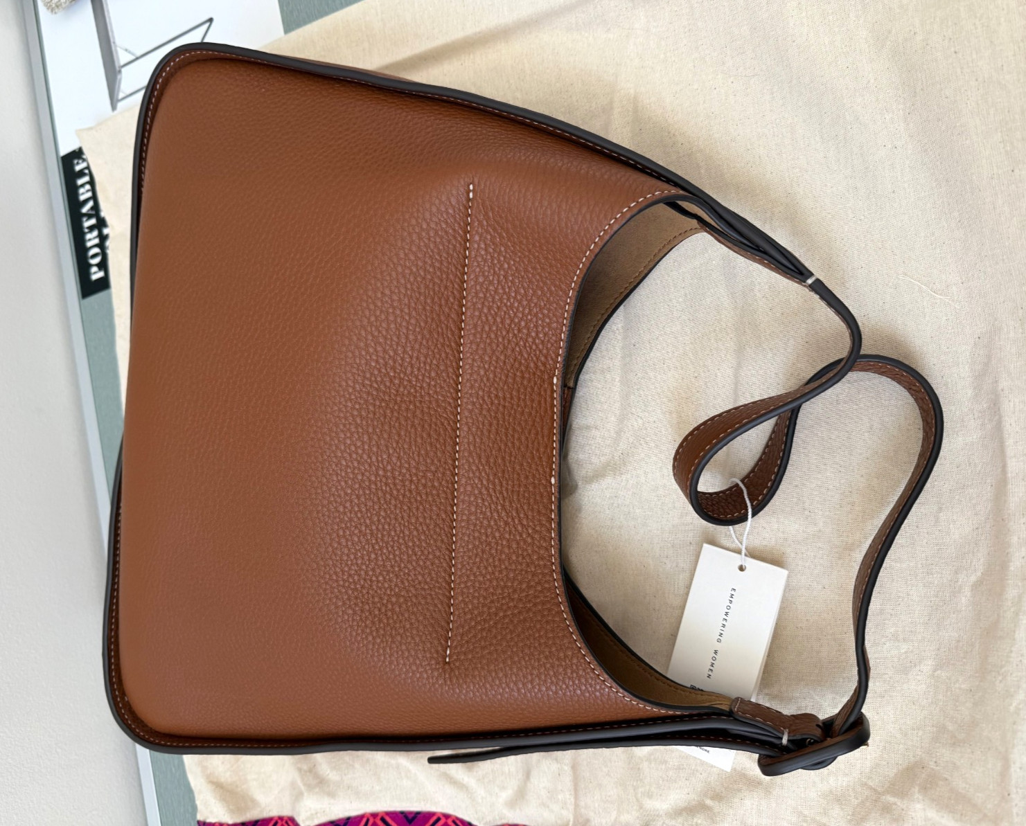 Tory Burch Miller Leather Small Hobo/Crossbody Bag/Shoulder Bag Light Umber-$498 thumbnail 6