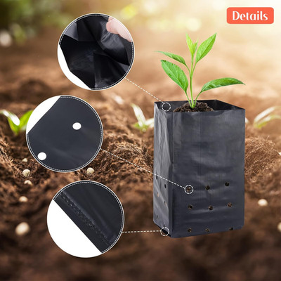 100 Pcs Nursery Growing Bags Seedling Starter Bags with 30 Plant Labels & 2 Mini