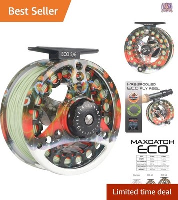 best large arbor fly reel for the money Fly Fishing Reel Large Arbor 3/4-8wt Alloy with Line Preloaded for Beginners