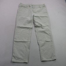 J Jill Jeans Womens 12 Petite Pockets Gray Outdoors Straight Leg Stretch Slim