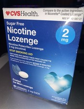 CVS Health Sugar Free Nicotine Lozenge 2 mg 80 count Mint Flavor Exp 12/2025