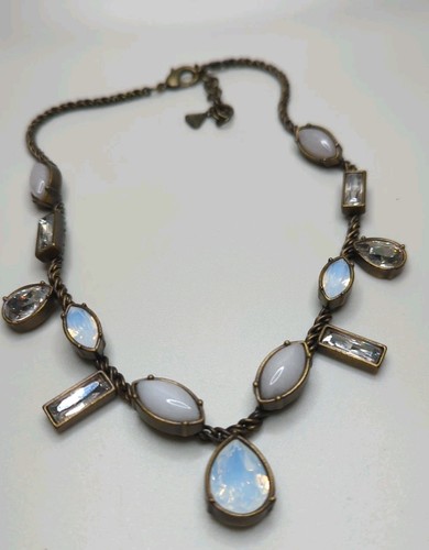 Silpada KR 20 1/4 " Brass Chain Crystal Opal Glass Fashion Collar Necklace A88 - Picture 5 of 5