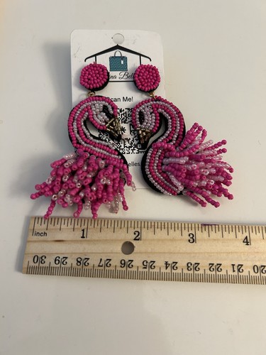 Orecchini Nina Belles rosa fenicottero perline traforate unici! - Foto 3 di 5